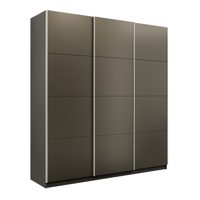 Шкафы-купе 3-х дверные, Шкаф-купе Эста 3-х дверный ДСП/Стекла хаки/Доводчик 270х66х240