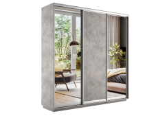 Шкафы-купе 3-х дверные, Шкаф-купе Экспресс Медиум (2 зеркала) трио 2400 x 2100 x 450