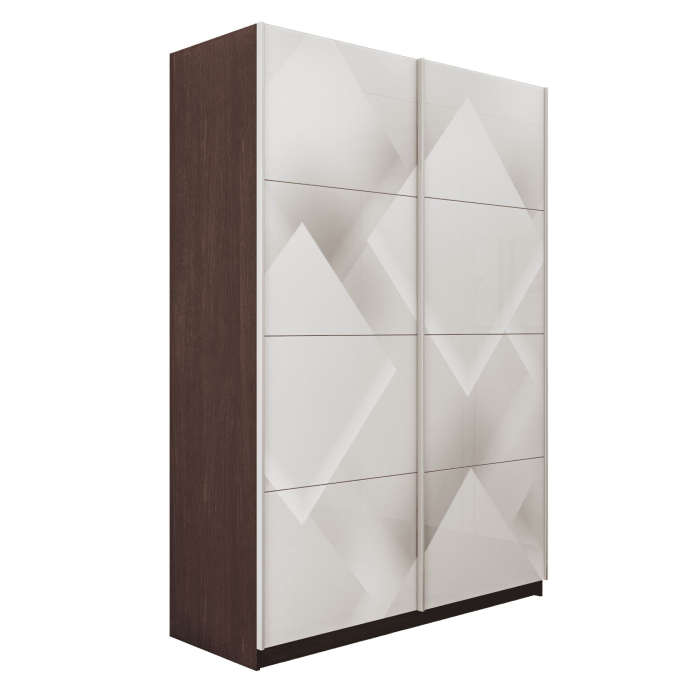 Шкафы-купе 2-х дверные, Шкаф-купе Прайм 2-х дверный Фотопечать Квадраты Стекла/Доводчики 120х57х230