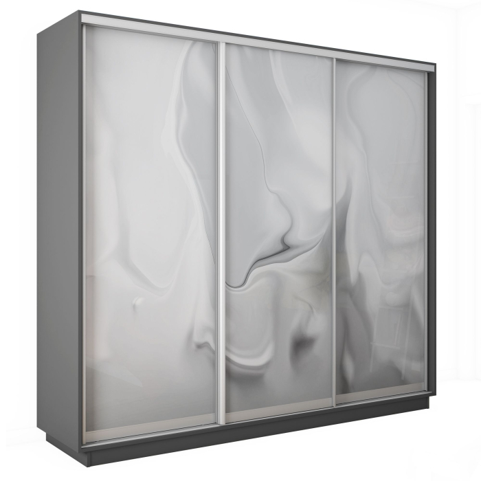 Шкафы-купе 3-х дверные, Шкаф-купе Экспресс 3-х дверный Фотопечать Шелк Стекла 210х60х220