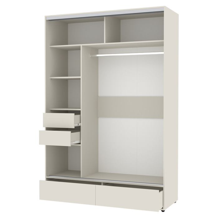 Шкафы-купе 2-х дверные, Шкаф-купе 2-дв  MOD 1600 зеркало/лдсп  (в2390*ш1600*г620)