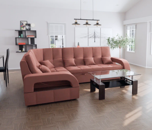 Модульный диван Майами-3,микровелюр,антивандальная ткань,венеция