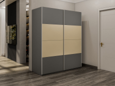 Шкафы-купе 2-х дверные, Шкаф-купе Эста 2-х дверный ДСП/Стекла фисташка/Доводчик 160х66х240