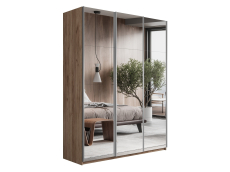 Шкафы-купе 3-х дверные, Шкаф Прайм трио Зеркало 2300 x 2100 x 570