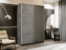 Шкафы-купе 2-х дверные, Шкаф-купе Прайм 2-х дверный ДСП/Стекло хаки/Доводчики 160х57х230