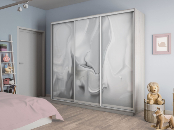 Шкаф-купе Экспресс 3-х дверный Фотопечать Шелк Стекла 210х60х240