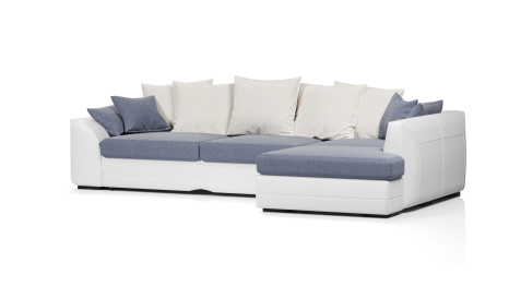 Диван-кровать угловой Калифорния дельфин,велюр + экокожа