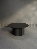 Журнальные столики, Стол круглый журнальный с черным металлическим подстольем GENGLASS TRUBIS Wood 100