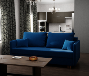 Прямой диван Комфорта,еврокнижка,велюр