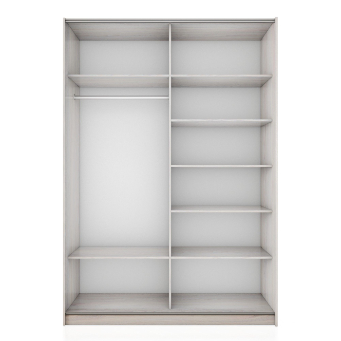 Шкафы-купе 2-х дверные, Шкаф-купе Прайм 2-х дверный Стекла белые/Доводчики 160х57х230