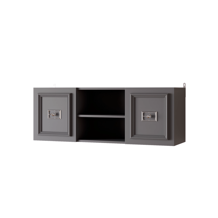 Настенные полки, Шкаф Валенсия навесной 110х35х40 см серебро