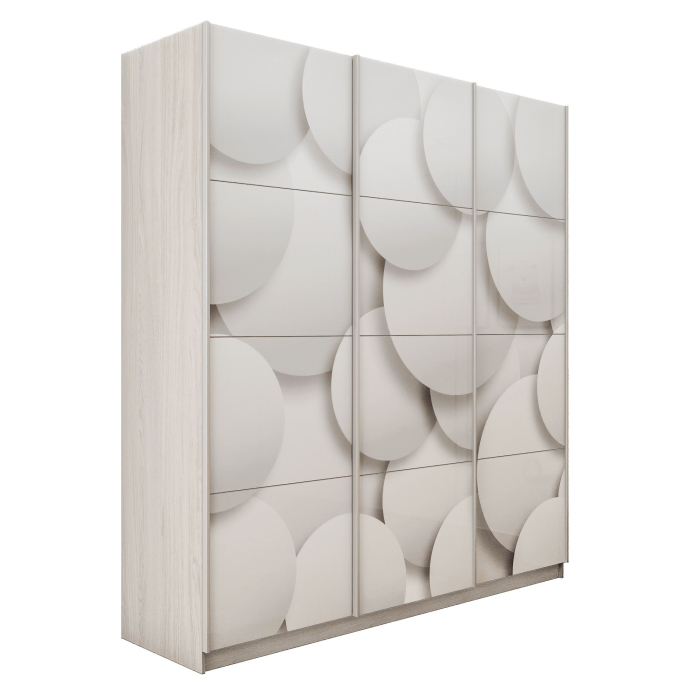 Шкафы-купе 3-х дверные, Шкаф-купе Прайм 3-х дверный Фотопечать Шары Стекла/Доводчики 210х57х230