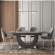 Обеденные столы, Стол Монако, столешница керамогранит (1600/2000х900х820) серебро