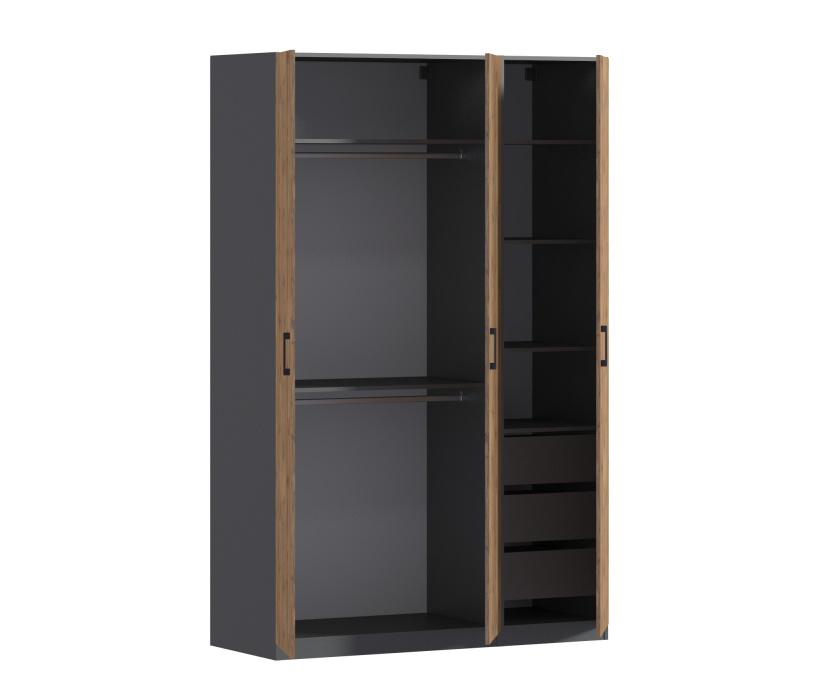 Для одежды, Шкаф трехдверный Макс 1500 мм, вариант №2 (ЛДСП)