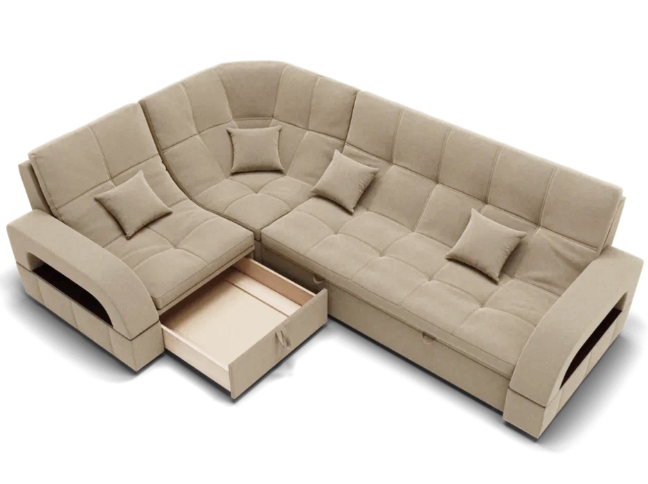Диваны угловые в гостиную, Модульный диван Майами-3,микровелюр,антивандальная ткань,венеция