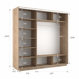 Шкаф-купе Экспресс 3-х дверный Фотопечать Квадрат Стекла 180х60х240