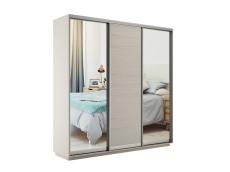 Шкафы-купе 3-х дверные, Шкаф-купе Экспресс Медиум (2 зеркала) трио 2400 x 2100 x 450