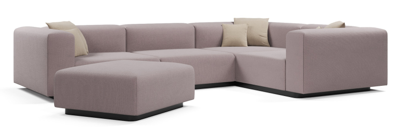 Диван угловой модульный нераскладной Наполи 3, велюр