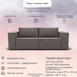 Прямой диван Рашт ППУ, велюр