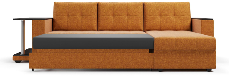 Диван-кровать угловой со столом Атланта Классик 145 , рогожка