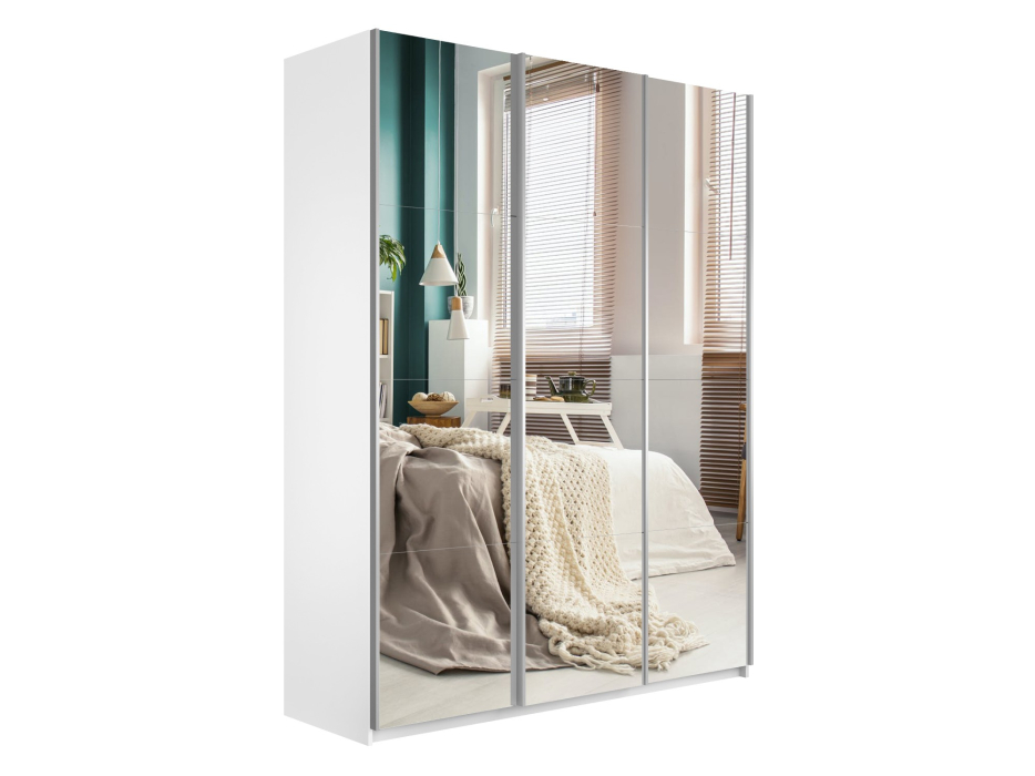 Шкафы-купе 3-х дверные, Шкаф Прайм трио 1ДСП+2 зеркало 2300х1800х570