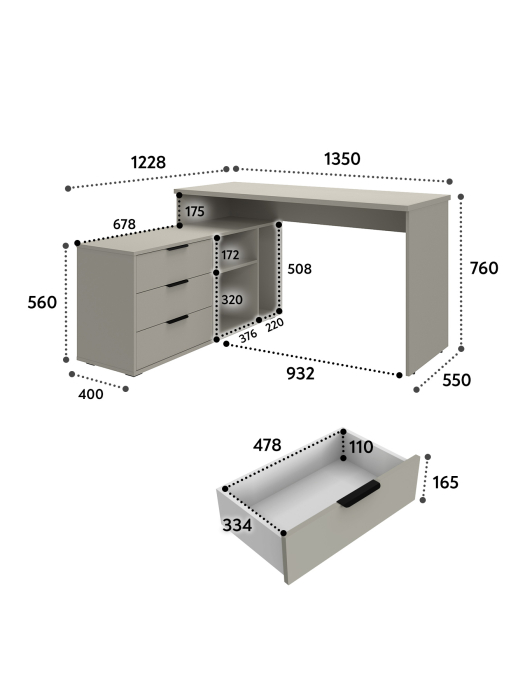 Письменные столы, Стол с тумбой Оптима ОП-21