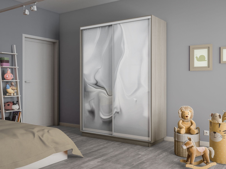 Шкафы-купе 2-х дверные, Шкаф-купе Экспресс 2-х дверный Фотопечать Шелк Стекла 160х60х240