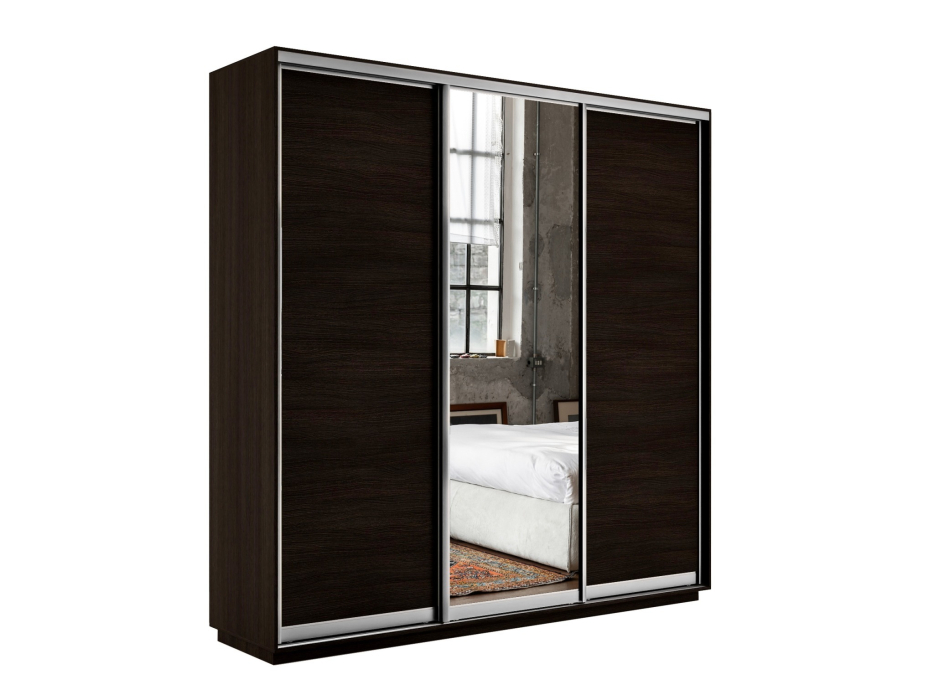 Шкафы-купе 3-х дверные, Шкаф-купе Экспресс Медиум (1 зеркало) трио 2400 x 2100 x 450