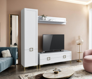 Комплект для гостиной с пеналом Ассоль, Белый