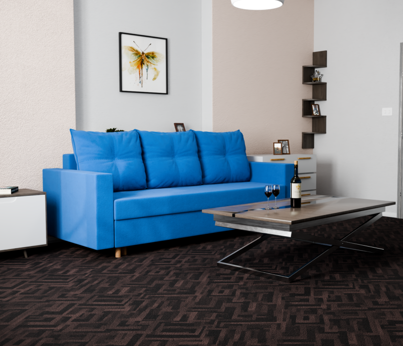 Диваны кровати со спальным местом, Прямой диван Гармония,еврокнижка,велюр