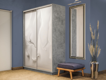 Шкаф-купе Экспресс 2-х дверный Фотопечать Шелк Стекла 160х60х220