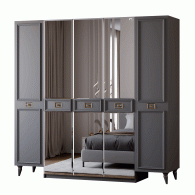 Шкафы распашные, Шкаф в спальню 5-ти дверный Валенсия (золото)