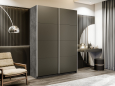 Шкафы-купе 2-х дверные, Шкаф-купе Прайм 2-х дверный Стекла хаки/Доводчики 120х57х230