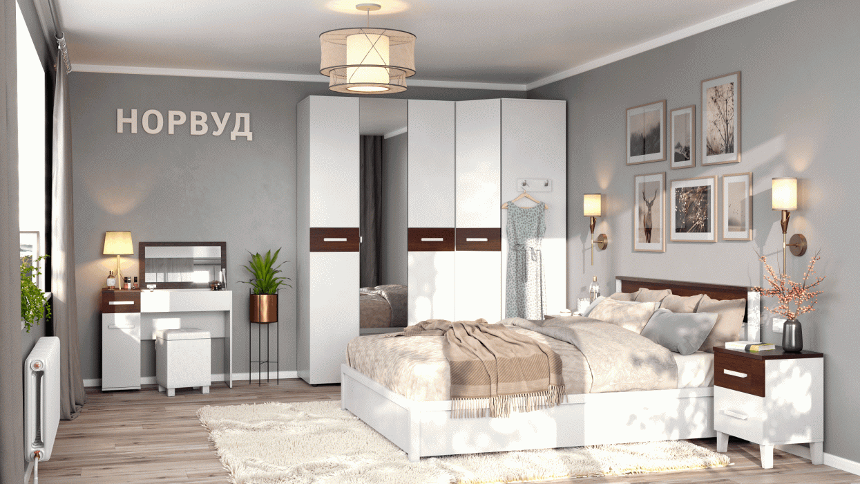 Шкафы распашные, Норвуд 55 Шкаф для белья