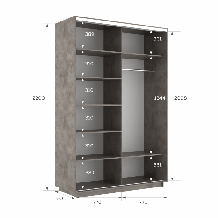 Шкафы-купе 2-х дверные, Шкаф-купе Экспресс 2-х дверный Фотопечать Шелк Стекла 160х60х220