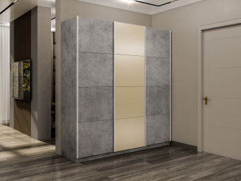 Шкаф-купе Прайм Широкий 3-х дверный ДСП/Стекла фисташка/Доводчики 240х57х230