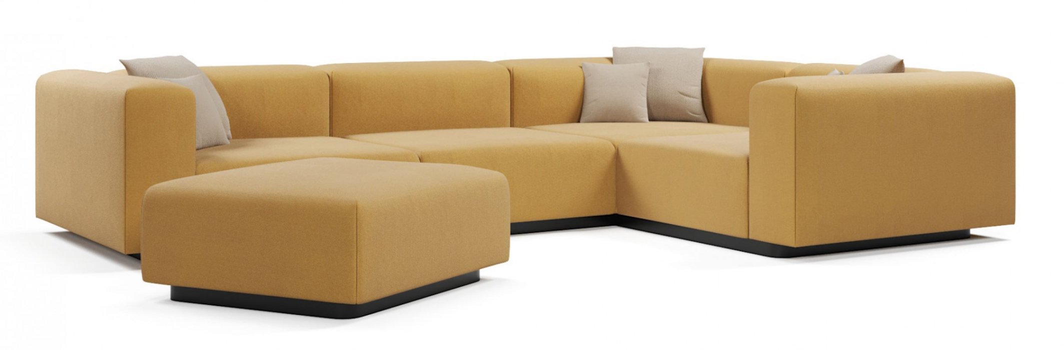 Диваны угловые в гостиную, Диван угловой модульный нераскладной Наполи 3, велюр