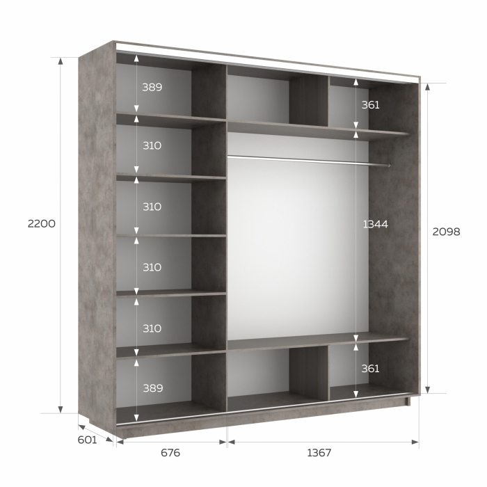 Шкафы-купе 3-х дверные, Шкаф-купе Экспресс 3-х дверный Фотопечать Калейдоскоп Стекла 210х60х220