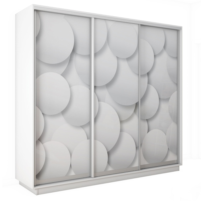 Шкафы-купе 3-х дверные, Шкаф-купе Экспресс 3-х дверный Фотопечать Шары Стекла 240х60х220