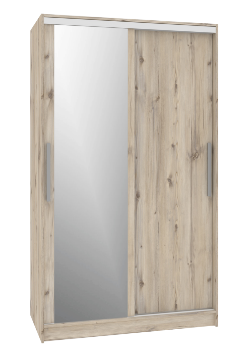 Шкафы-купе 2-х дверные, Шкаф-купе 2-дв  Strike 1200 зеркало/лдсп  (в2105*ш1232*г595)