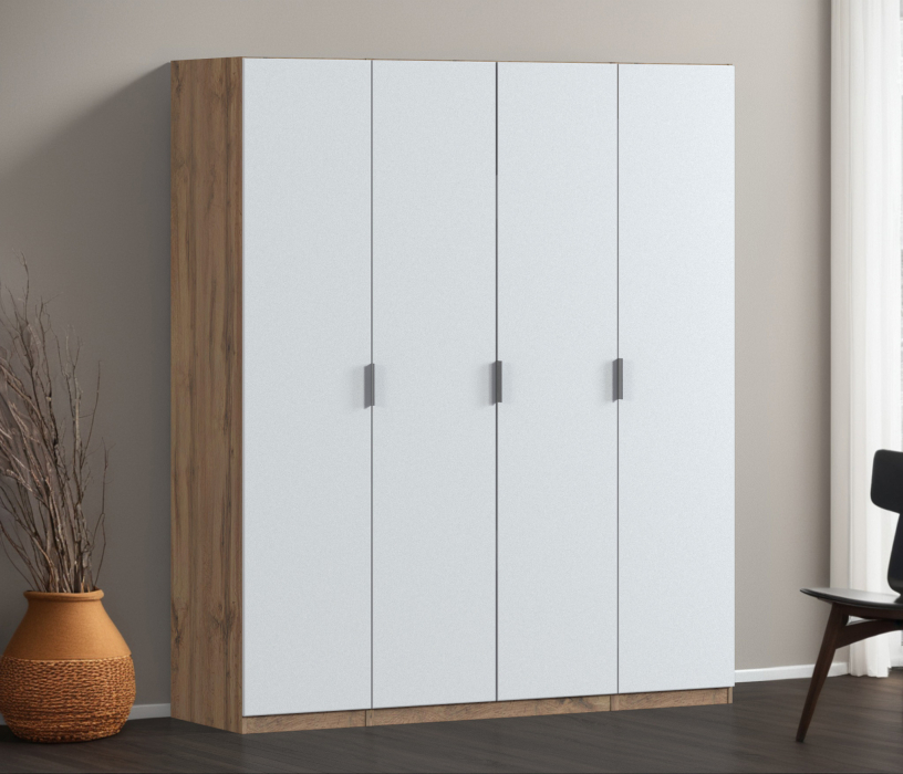 Для одежды, Шкаф четырехдверный Макс 2000 мм, вариант №1 (ЛДСП, корпус дуб вотан)