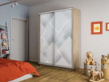 Шкаф-купе Экспресс 2-х дверный Фотопечать Квадрат Стекла 120х60х220