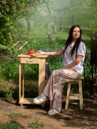 Тумба с табуретом лак