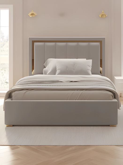 Мягкая кровать, Кровать Валенсия с подъемным механизмом 140х200 см велюр, золото