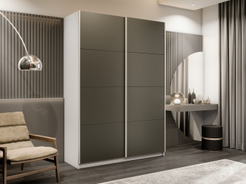 Шкаф-купе Прайм 2-х дверный Стекла хаки/Доводчики 140х57х230