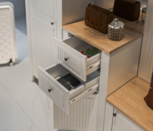 Набор для прихожей Монтана Белый Альпийский,Дуб Гамильтон/МДФ Дуб Белый