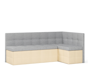 Диван кухонный угловой Домино выкатной, рогожка+экокожа