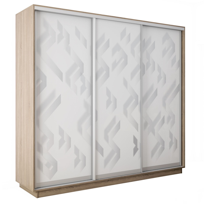 Шкафы-купе 3-х дверные, Шкаф-купе Экспресс 3-х дверный Фотопечать Ленты Стекла 240х60х220