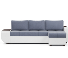 Диваны угловые в гостиную, Диван-кровать угловой Атланта со столиком еврокнижка,велюр+экокожа