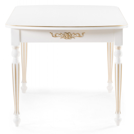 Стол деревянный Бевье молочный/золото